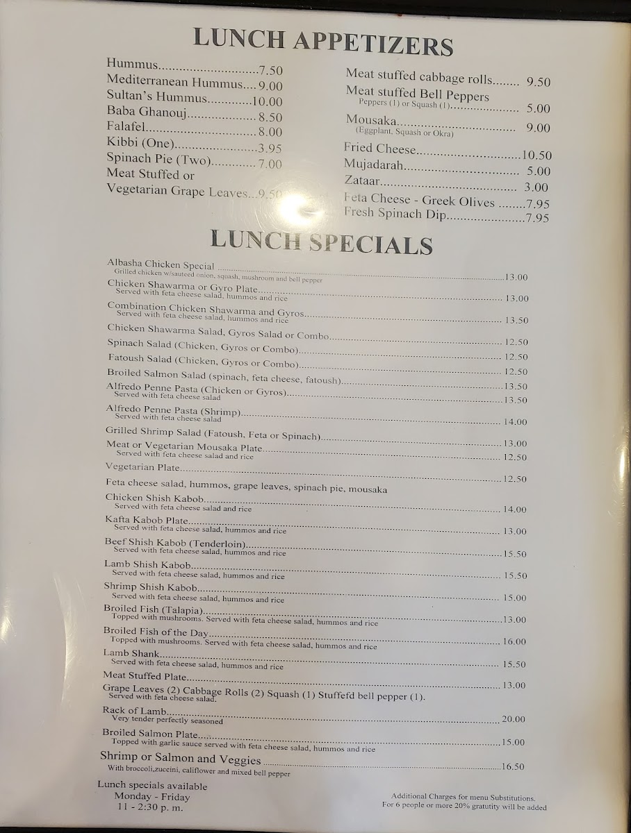 Albasha Greek & Lebanese Menu - Image 3
