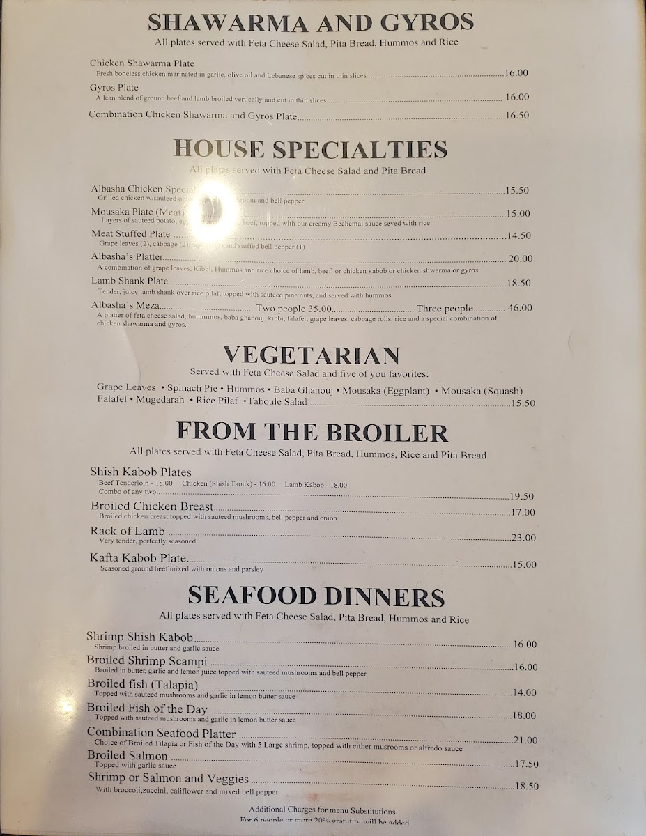 Albasha Greek & Lebanese Menu - Image 5